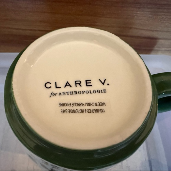 Clare V for Anthropologie Mug Cup La Sardine Francaise Blue Green - Picture 2 of 2